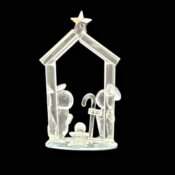 Crystal World Small Nativity Figurine Made USA Christmas Jesus Mary Holy Family - Picture 3 of 5